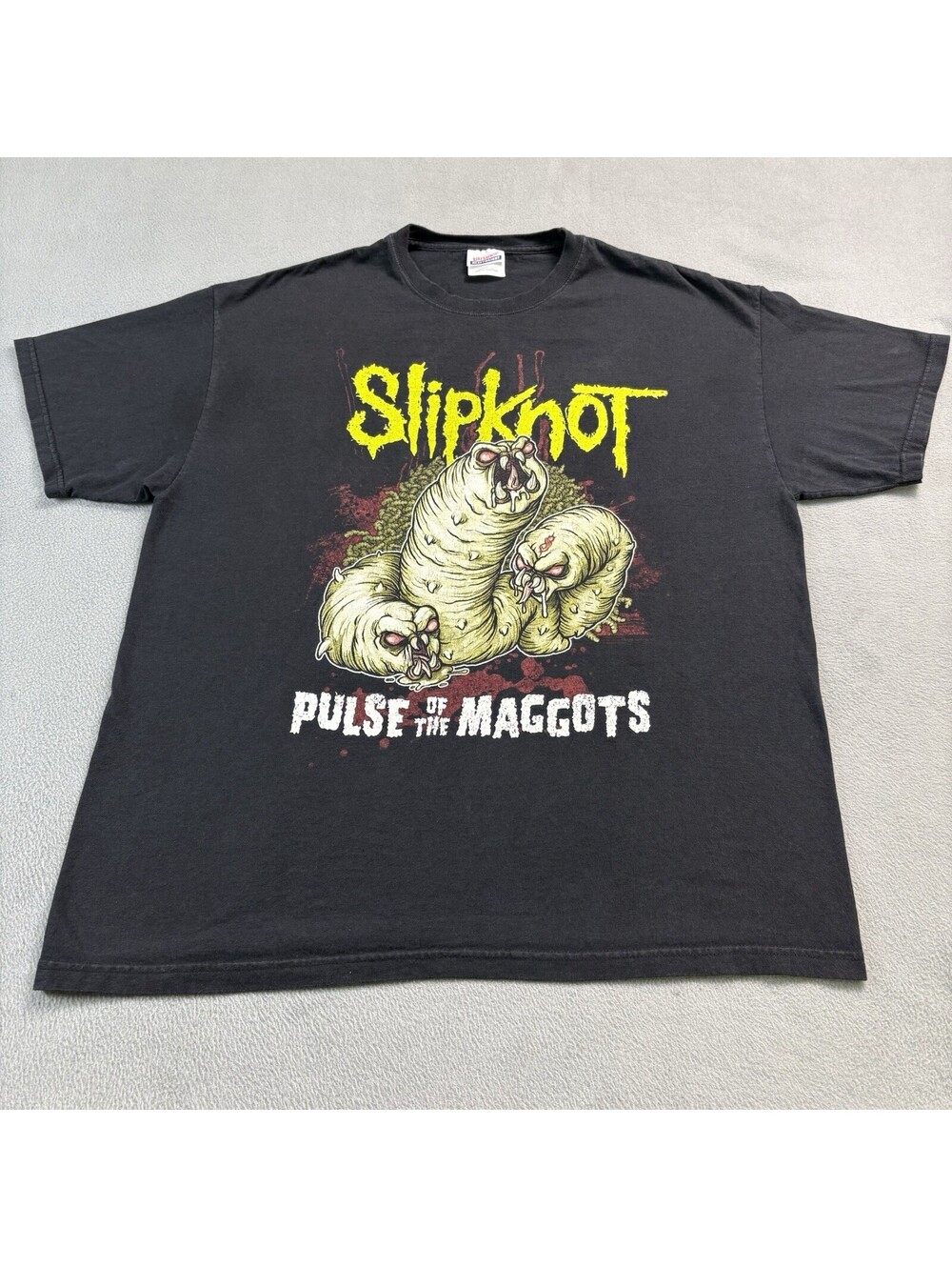 Vintage Slipknot Pulse of The Maggots T Shirt Size XL Black